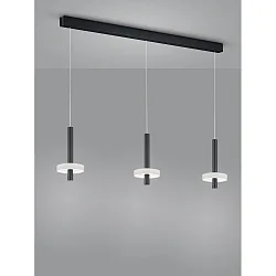 Luminaria colgante KEA de 3 llamas IP20, negro mate regulable