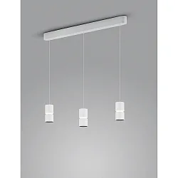 Luminaria colgante ROK de 3 llamas, ajustable, directo / indirecto, enfocable IP20, blanco mate regulable