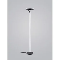Luminaria de pedestal ELARA con atenuador de cable, forma del anillo IP20, negro mate regulable