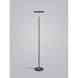 Luminaria de pedestal ELARA con atenuador de cable, forma del anillo IP20, dorado, negro mate regulable