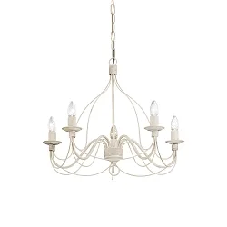 Luminaria araña CORTE SP5 de 5 llamas E14 IP20, blanco antiguo 