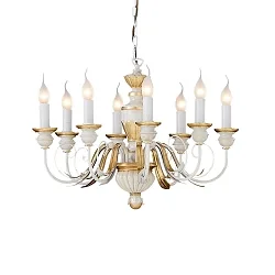 Luminaria araña FIRENZE SP8 de 8 llamas E14 IP20, blanco antiguo 