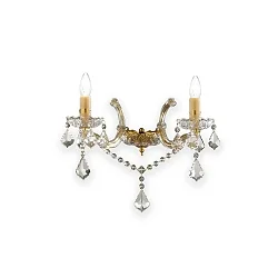 Luminaria de pared FLORIAN AP2 de 2 llamas E14 IP20, transparente 