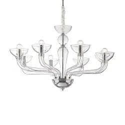 Luminaria araña CASANOVA SP8 de 8 llamas E14 IP20, blanco 
