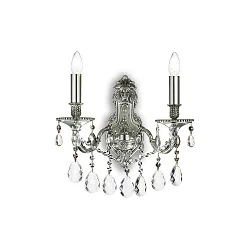 Luminaria de pared GIOCONDA AP2 de 2 llamas E14 IP20, plata 