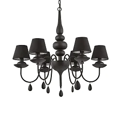 Luminaria araña BLANCHE SP6 de 6 llamas E14 IP20, negro