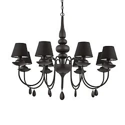 Luminaria araña BLANCHE SP8 de 8 llamas E14 IP20, negro