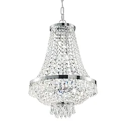 Pendant luminaire CAESAR, 12 flames, Ø 55cm,  incl. G9 28W 2700K, with ice chrystal tips