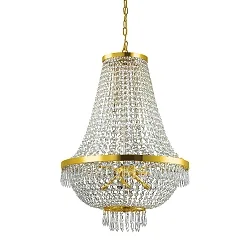Luminaria colgante CAESAR de 12 llamas G9 IP20, dorado