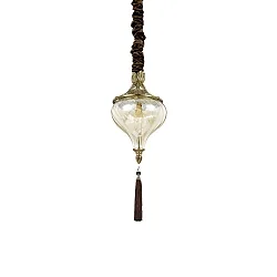 Luminaria colgante HAREM SP1 de 1 llama E27 IP20, latón antiguo