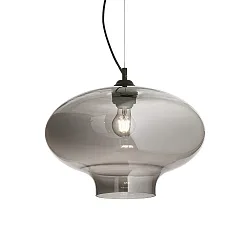 Luminaria colgante BISTRÒ SP1 ROUND E27 IP20, color humo, negro