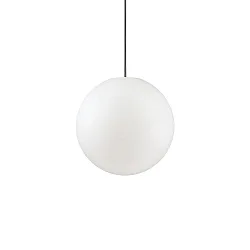 Luminaria de suspensión para exteriores SOLE Ø 30CM en forma de bala E27 IP44, blanco opalino regulable