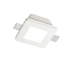 Luminaria empotrable SAMBA SQUARE rígido, pintado GU10 IP20, blanco, pintado regulable