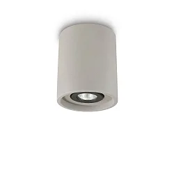 Ceiling luminaire OAK ROUND, IP20, Ø 13.5cm, GU10, pivotable, cement, grey