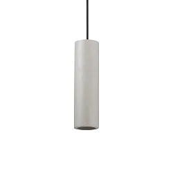 Pendant luminaire OAK ROUND, IP20, Ø 7cm, GU10 max. 35W, cement grey / black cable