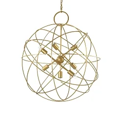 Luminaria colgante KONSE de 7 llamas E27 IP20, dorado, satinado