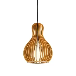 Luminaria colgante CITRUS-3 E27 IP20, madera, negro