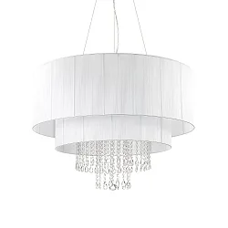 Luminaria colgante OPERA de 10 llamas, ajustable E27 IP20, blanco