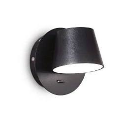 Luminaria de pared GIM giratorio, con interruptor IP20, satín, negro