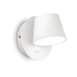 Luminaria de pared GIM giratorio, con interruptor IP20, satín, blanco