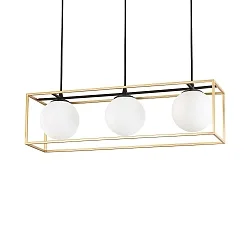 Luminaria colgante LINGOTTO SP3 de 3 llamas, simple, ajustable E14 IP20, negro mate, latón satinado regulable