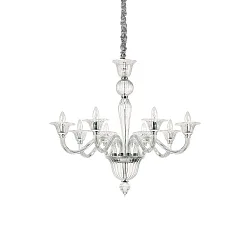 Luminaria colgante BRIGITTA de 8 llamas E14 IP20, transparente
