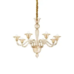Luminaria colgante BRIGITTA de 8 llamas E14 IP20, ámbar