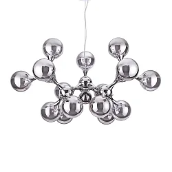 Luminaria colgante NODI giratorio, de 15 llamas E14 IP20, cromo, transparente