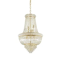 Pendant luminaire DUBAI, 10 flames, Ø 52cm, E14, metal / refined chrystal