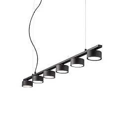 Luminaria colgante MINOR LINEAR de 6 llamas GX53 IP20, negro, con recubrimiento de polvo