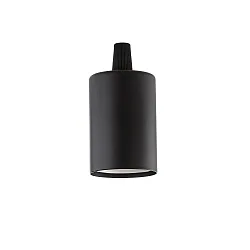 Portabombilla E27 - LISCIO cilíndrico, negro mate