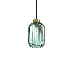 Luminaria colgante MINT-1 E27 IP20, verde de menta, latón satinado
