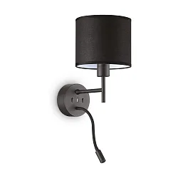 Luminaria de pared SET UP MAP2 de 2 llamas, con brazo flexible, con conexión USB E27 IP20, negro