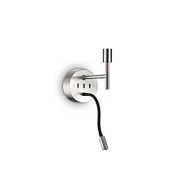 Luminaria de pared SET UP MAP2 de 2 llamas, con brazo flexible, con conexión USB E27 IP20, níquel