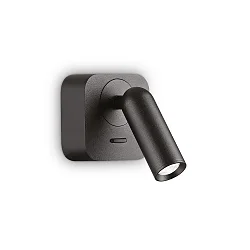Luminaria de pared BEAN angular, con interruptor IP20, negro