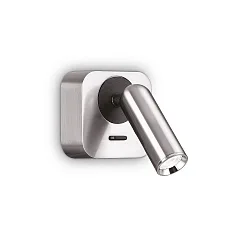 Luminaria de pared BEAN angular, con interruptor IP20, níquel