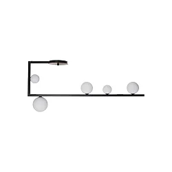 Luminaria de techo BIRDS PL5 de 5 llamas G9 IP20, negro mate 
