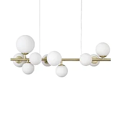 pendant luminaire PERLAGE 10 flames G9 IP20, satined brass 