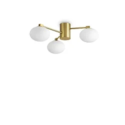 ceiling luminaire HERMES 3 flames G9 IP20, satined brass dimmable