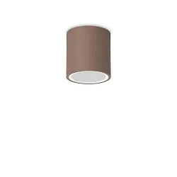outdoor ceiling luminaire TECHO PL1 D09 ROUND down, round, rigid, with lamp socket GU10 IP54, coffee brown