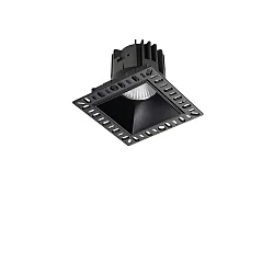 Luminaria empotrable para techos GAME TRIMLESS SQUARE angular, rígido, descarga, UGR < 19, conmutable IP40/IP20, negro 