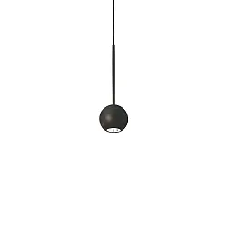 Luminaria colgante ARCHIMEDE en forma de bala IP20, negro 