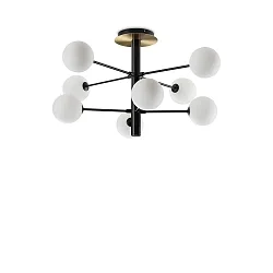ceiling luminaire COSMOPOLITAN 8 flames G9 IP20, black dimmable