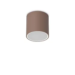 outdoor ceiling luminaire TECHO PL1 D15 ROUND down, round, rigid, with lamp socket GU10 IP54, coffee brown
