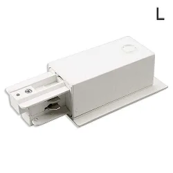 Alimentador trifásico CLASSIC conductor de protección izquierdo, blanco mate