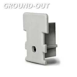 Accessory for profile GROUND-OUT10 - endcap, silver, incl. cable opening
