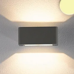 Outdoor LED wall luminaire Up&Down, angular, 4x3W CREE, IP54, 3000K 490lm 120°, aluminium, anthracite