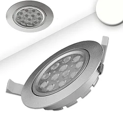 Luminaria empotrable giratorio, regulable IP40, plata regulable 16W 1120lm 4200K 72° 72° CRI 80-89