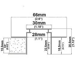 Accessory for recessed profile WING20 - installation channel, anodized aluminium, length 200cm, for 15mm plasterboards