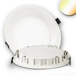 Luz downlight plano IP20, blanco regulable